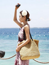 Simple Solid Hand-woven Straw Shoulder Bag